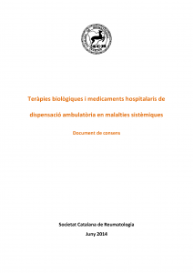 Portada Document consens BIOLÒGICS 2014_Societat Catalana de Reumatologia